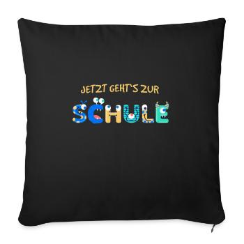 School Enrolment School First day of school Start of school - Sofa pillowcase 17,3'' x 17,3'' (45 x 45 cm) - black - Front