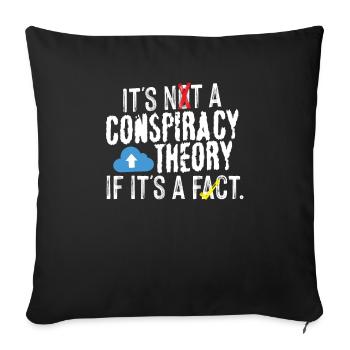 Faits sur la théorie du complot - Housse de coussin décorative 45 x 45 cm - noir - Devant