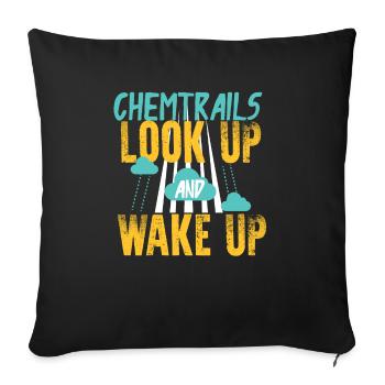 Théorie du complot de Chemtrails - Housse de coussin décorative 45 x 45 cm - noir - Devant