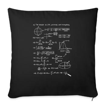 La réponse est 42 memes élève professeur enseignant tableau noir mathématiques - Housse de coussin décorative 45 x 45 cm - noir - Devant