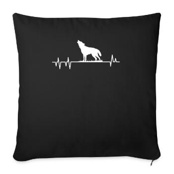 wolf - Sofa pillowcase 17,3'' x 17,3'' (45 x 45 cm) - black - Front