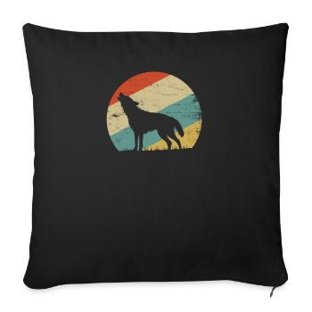 wolf - Sofa pillowcase 17,3'' x 17,3'' (45 x 45 cm) - black - Front