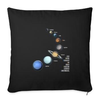 Planet solar system space Saturn Astro gift - Sofa pillowcase 17,3'' x 17,3'' (45 x 45 cm) - black - Front