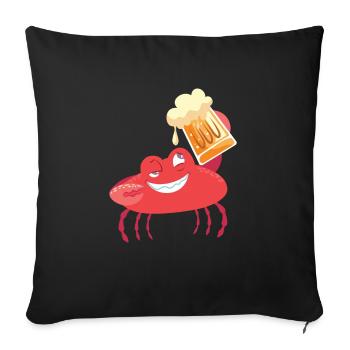 crab - Sofa pillowcase 17,3'' x 17,3'' (45 x 45 cm) - black - Front
