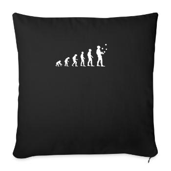 Evolution Jonglieren Jongleur Jonglage Clown Bälle - Sofakissenbezug 45 x 45 cm - Schwarz - Vorne