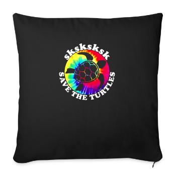 SKSKSK Et moi Oop! Sautez une paille Sauvez les tortues - Housse de coussin décorative 45 x 45 cm - noir - Devant