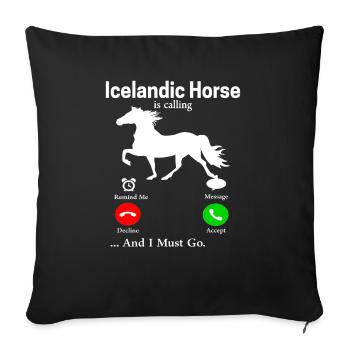 Islandpferd Tölt Island saga Isi Geschenk Isländer - Sofakissenbezug 45 x 45 cm - Schwarz - Vorne