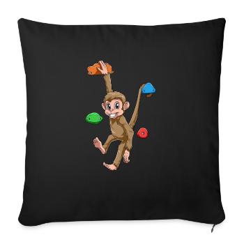 Boulder Monkey - cute climbing monkey - Sofa pillowcase 17,3'' x 17,3'' (45 x 45 cm) - black - Front