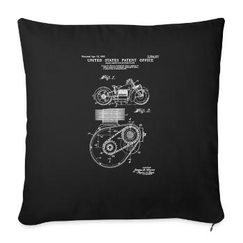 Motorcycle 1999 Patent Print Shirt, Classic Motorc - Sofa pillowcase 17,3'' x 17,3'' (45 x 45 cm) - black - Front