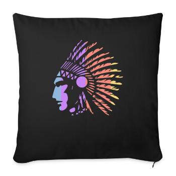 Indiens - Housse de coussin décorative 45 x 45 cm - noir - Devant