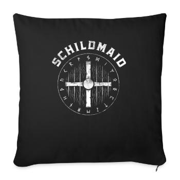 Viking Odin Viking shield maid - Sofa pillowcase 17,3'' x 17,3'' (45 x 45 cm) - black - Front