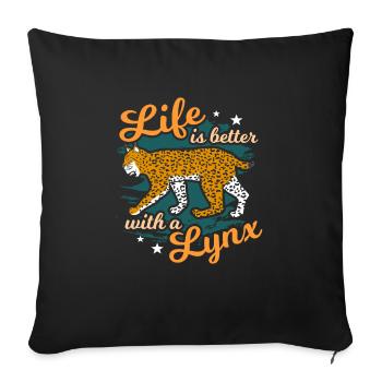Lynx - Housse de coussin décorative 45 x 45 cm - noir - Devant