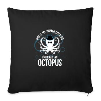 Octopus Octopus Costume for Marine Biologists - Sofa pillowcase 17,3'' x 17,3'' (45 x 45 cm) - black - Front