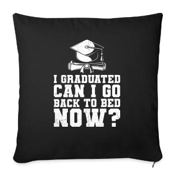 Puis-je retourner au lit - Housse de coussin décorative 45 x 45 cm - noir - Devant