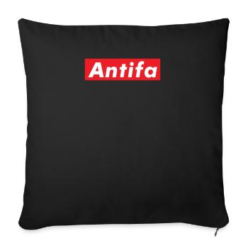 Antifa - antiracisme et résistance antifasciste - Housse de coussin décorative 45 x 45 cm - noir - Devant