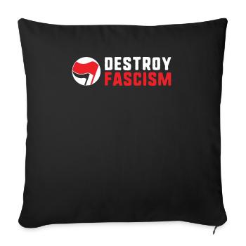 Détruire le fascisme antifa antiracisme et antifasciste - Housse de coussin décorative 45 x 45 cm - noir - Devant