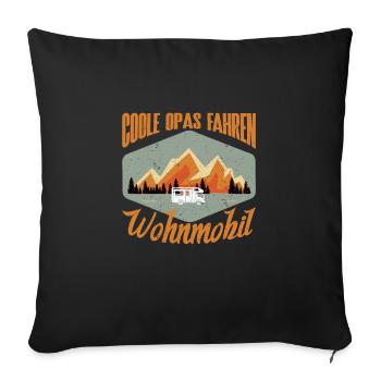Papy Papa Camping Camping Wilderness - Housse de coussin décorative 45 x 45 cm - noir - Devant