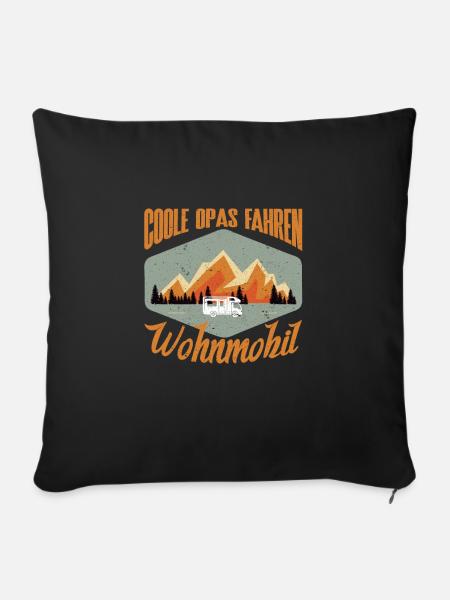 Opa Papa Campen Camping Wildnis - Sofakissenbezug 45 x 45 cm - Schwarz
