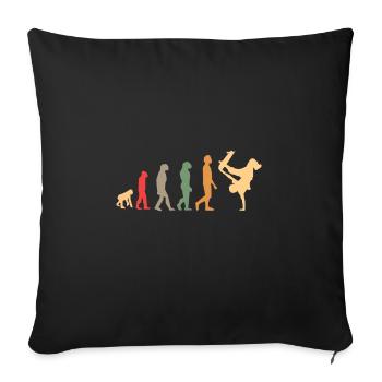 cadeau d'évolution de planche à roulettes vintage pour les patineurs - Housse de coussin décorative 45 x 45 cm - noir - Devant