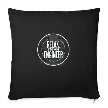 Engineer | Engineer - Sofa pillowcase 17,3'' x 17,3'' (45 x 45 cm) - black - Front
