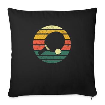 Retro Style Ping Pong, Table Tennis - Sofa pillowcase 17,3'' x 17,3'' (45 x 45 cm) - black - Front