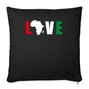 Love Africa - Sofa pillowcase 17,3'' x 17,3'' (45 x 45 cm) - black - Front