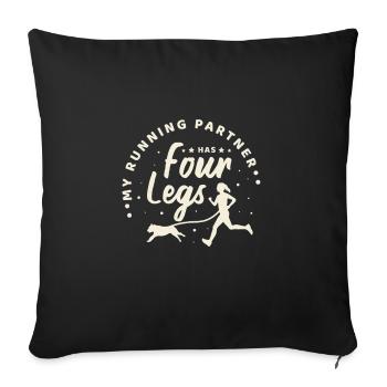 Canicross Canicross Chien Trail Running Idée cadeau - Housse de coussin décorative 45 x 45 cm - noir - Devant