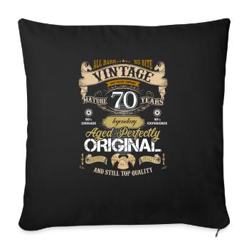 Vintage birthday saying design - Sofa pillowcase 17,3'' x 17,3'' (45 x 45 cm) - black - Front