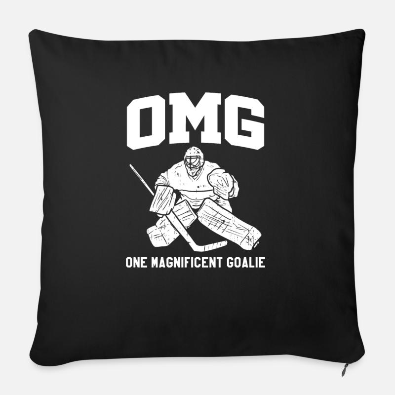 Eishockeytorhüter Goalie Eishockey Keeper Geschenk - Sofakissenbezug 45 x 45 cm - Schwarz