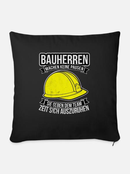 Bauherr - Sofakissenbezug 45 x 45 cm - Schwarz