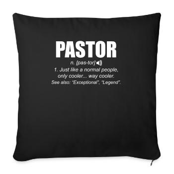 Pastor Definition Geschenk Priester - Sofakissenbezug 45 x 45 cm - Schwarz - Vorne