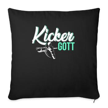 Tischkicker Tischfußball Tischfußballer Geschenk - Sofakissenbezug 45 x 45 cm - Schwarz - Vorne