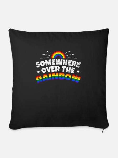Regenbogen - Sofakissenbezug 45 x 45 cm - Schwarz