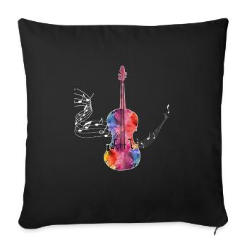 Violine - Sofakissenbezug 45 x 45 cm - Schwarz - Vorne