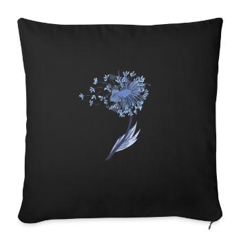 Pissenlit pissenlit graines soufflant vent symbole - Housse de coussin décorative 45 x 45 cm - noir - Devant