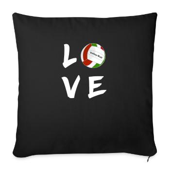 love volleyball volleyball court volleyballer i love - Sofa pillowcase 17,3'' x 17,3'' (45 x 45 cm) - black - Front