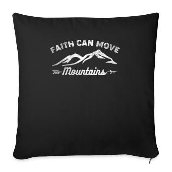 Faith Can Move Mountains Mountaineer Jesus - Sofa pillowcase 17,3'' x 17,3'' (45 x 45 cm) - black - Front