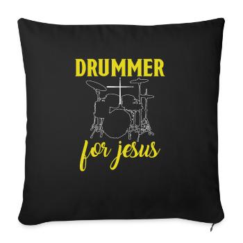 Batteur pour Jésus batteur - Housse de coussin décorative 45 x 45 cm - noir - Devant