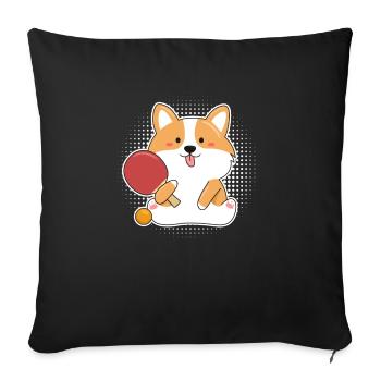 Table tennis - Sofa pillowcase 17,3'' x 17,3'' (45 x 45 cm) - black - Front