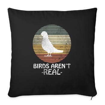 Les oiseaux rétro vintage ne sont pas réels - Housse de coussin décorative 45 x 45 cm - noir - Devant