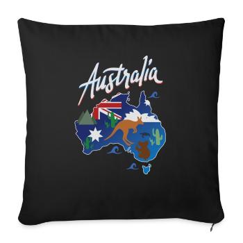 Travel Australia Fun Aussie Map Gift Design Idea - Sofa pillowcase 17,3'' x 17,3'' (45 x 45 cm) - black - Front
