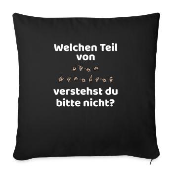 Gebärdensprache ASL American Sign Language - Sofakissenbezug 45 x 45 cm - Schwarz - Vorne