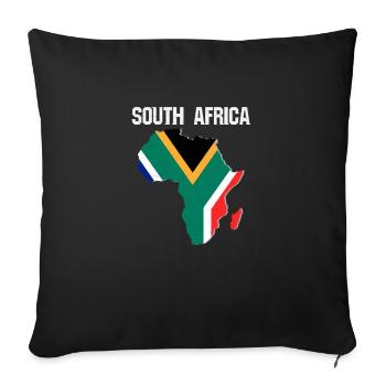afrique du sud souvenir drapeau vacances graphique - Housse de coussin décorative 45 x 45 cm - noir - Devant