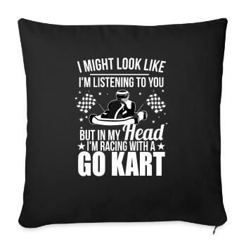 T-shirt GoKart - Housse de coussin décorative 45 x 45 cm - noir - Devant