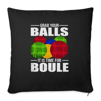 Pétanque actuellement Boule Balls Gift - Housse de coussin décorative 45 x 45 cm - noir - Devant