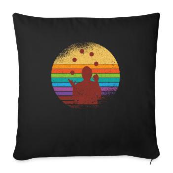 Juggling Vintage Retro Juggler - Sofakissenbezug 45 x 45 cm - Schwarz - Vorne