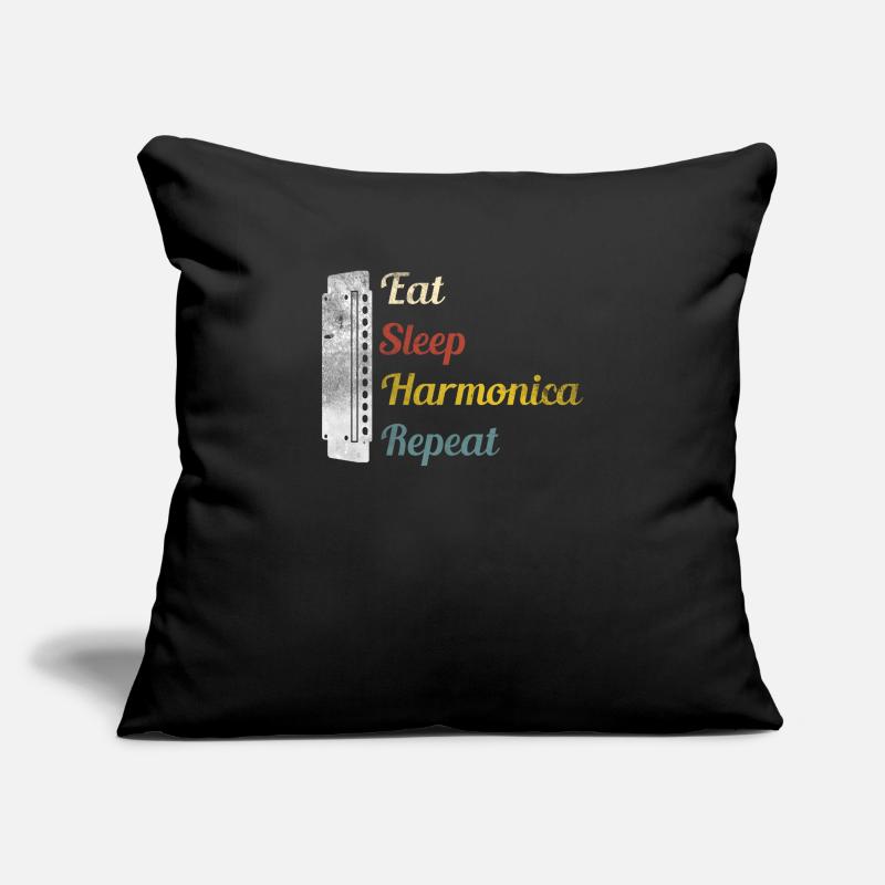 Eat Sleep Harmonica Repeat Harmonica Sofa pillowcase 17,3'' x 17,3'' (45 x 45 cm)