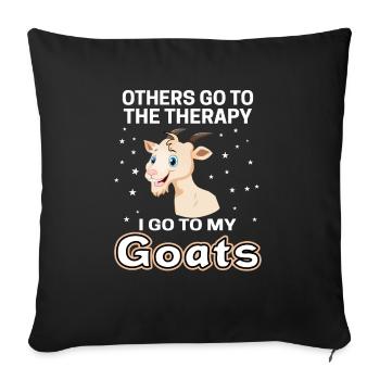Farm goat farmer gift goat farmer woman - Sofa pillowcase 17,3'' x 17,3'' (45 x 45 cm) - black - Front