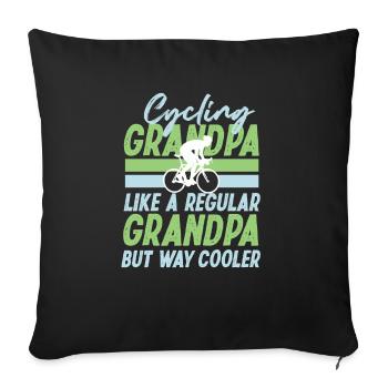 Bicycle grandpa - Sofa pillowcase 17,3'' x 17,3'' (45 x 45 cm) - black - Front