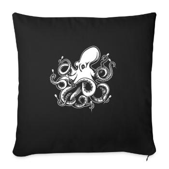 Fléchette jouer poulpe poulpe fléchettes joueur de fléchettes - Housse de coussin décorative 45 x 45 cm - noir - Devant